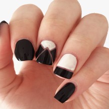 black and white geometric nails